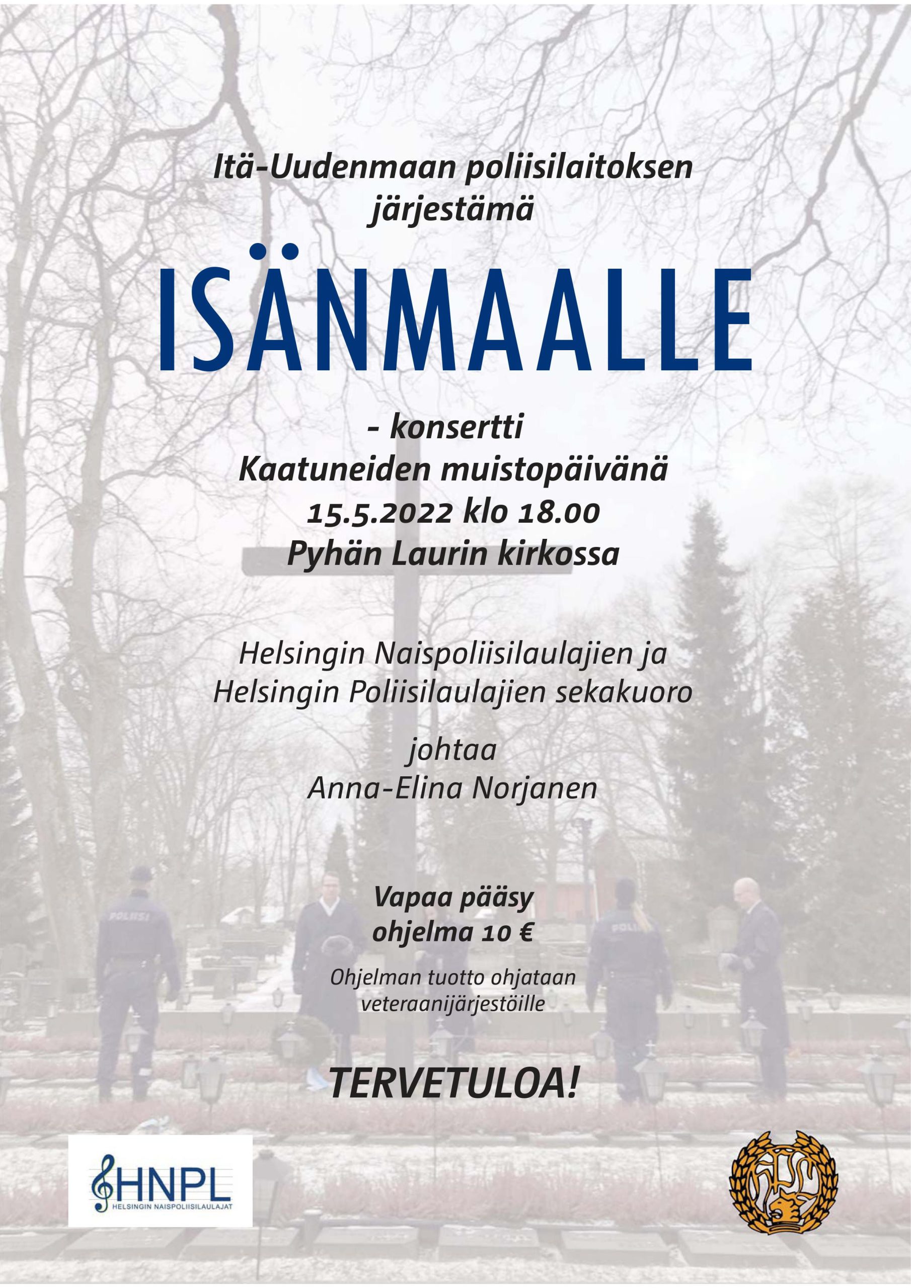 Kaatuneiden muistopäivän Isänmaalle-konsertti 15.5.2022